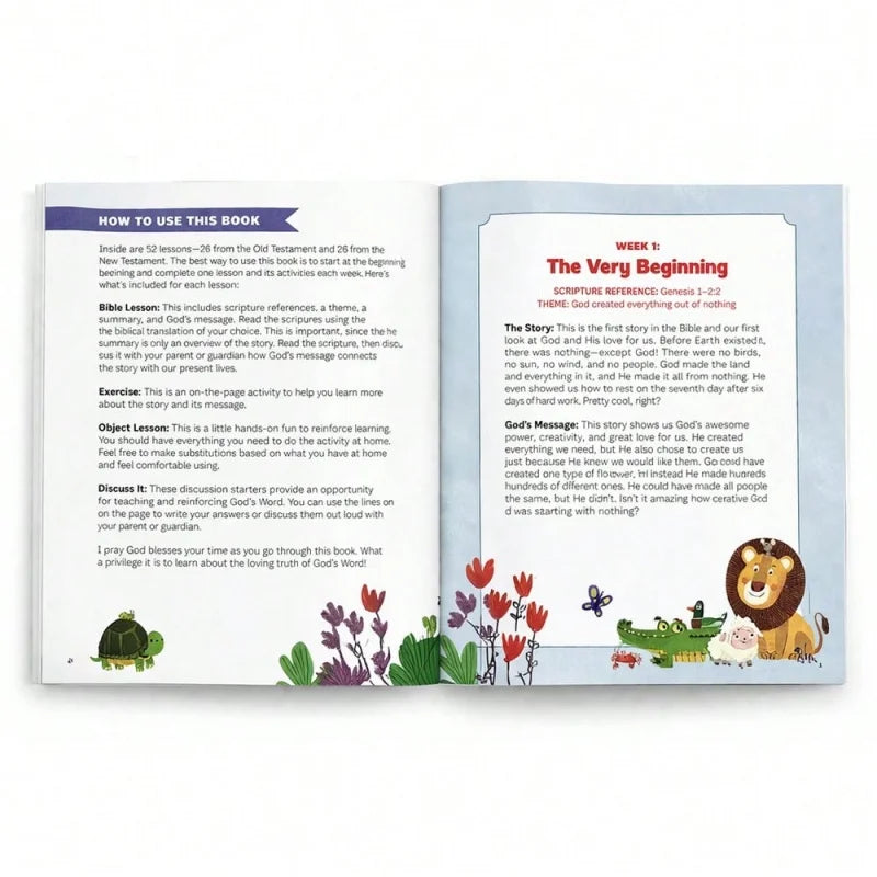 Bible Study Workbook for Kids | Lessons, Interactive Activities, Quizzes & Questions to Build Faith | Complete Beginner-Friendly Resource
