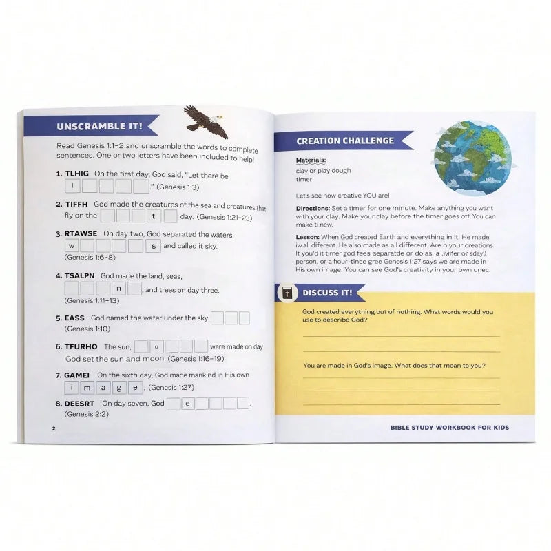Bible Study Workbook for Kids | Lessons, Interactive Activities, Quizzes & Questions to Build Faith | Complete Beginner-Friendly Resource