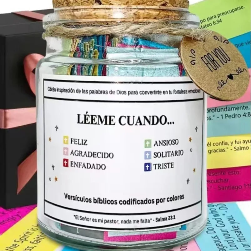 Bible Verses in a Jar | Colorful Scripture Notes with Gift Box | Christian Gratitude & Blessings Gift