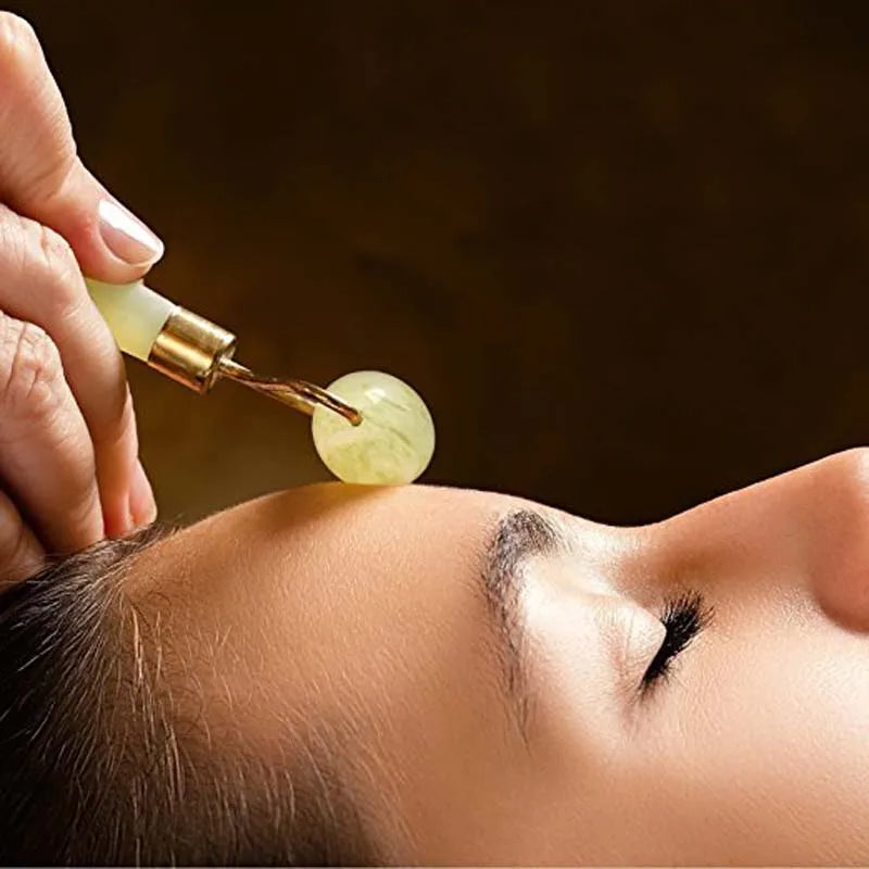 Natural Jade Facial Massage Set | Gua Sha Scraping Board + Face Roller | 2-Piece Skincare Tool Kit | Natural Stone Beauty Bar