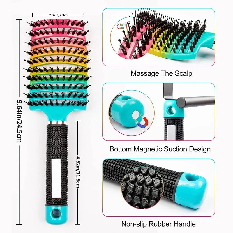 Scalp Massage Detangling Hair Brush | Wide Paddle Design for Wet, Curly & Thick Hair | 25 × 15 cm (9.8 × 5.9 in)